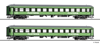 Tillig 01101 - TT - 2-tlg. Set Personenwagen Flix Train, Ep. VI